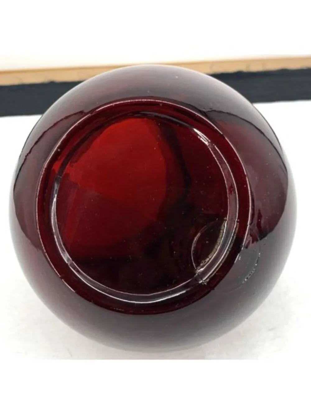 Anchor Hocking Royal Ruby Red Glass Small Tilt Ball Pitcher Ice Lip 6